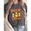 Ducklings DUCK SQUAD Print T-shirt, Short Sleeve Crew Neck Casual Top for Summer & Spring, Women's Clothing
