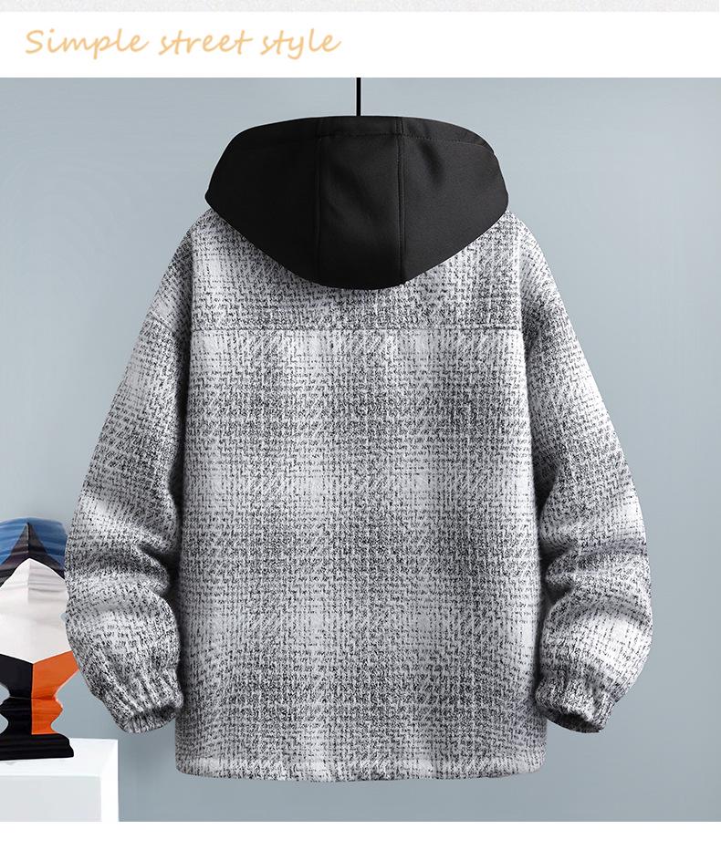 Trendiger zweiteiliger Mantel aus Kunstwolle mit Samtfutter für Herren