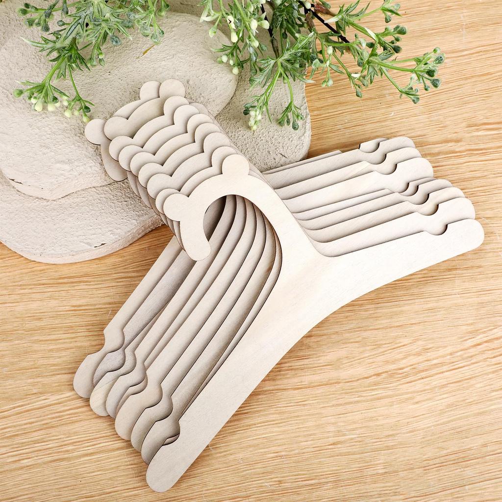 5-50pcs Baby Clothes Rack Wooden Children Clothing Hanger Cute Bear Hangers For Wardrobe Storage Tools Princess Room Decoration