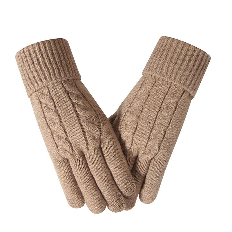 

Женские зимние перчатки Теплые акриловые вязаные для верховой езды Офисные для холодной погоды Защита рук Теплые Многоцветные 1 Pair хаки