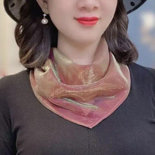 

Весенне-летний магнитный шарф для защиты шеи, из шелка, универсальный маленький шарф, треугольный шарф, шарф для покрытия шеи