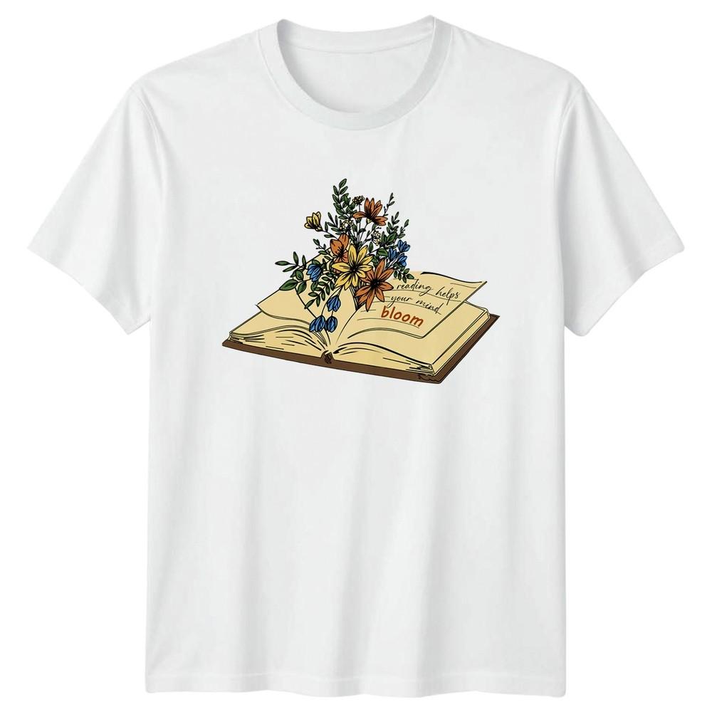 Reading Helps Your Mind Bloom TShirt Floral Book Lover And Her S