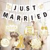 Just Married Banner Just Married Decorations Gold Glitter Wedding Banner Wedding Party Decorations