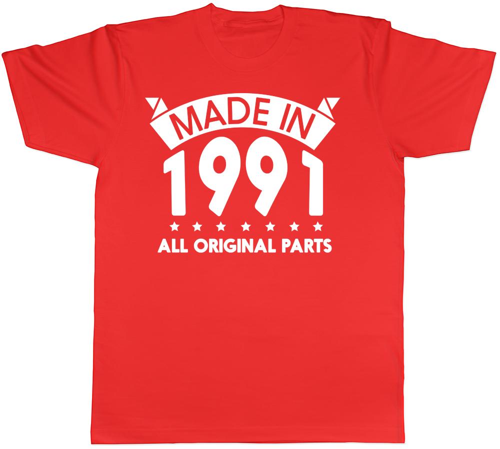 Made in 1991 All Original Parts Birthday Unisexs Short Sleeve TShirt S