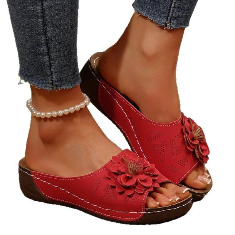 New Plus Size Women's Shoes 2026 Spring/summer Flower Toe European and American Sandals