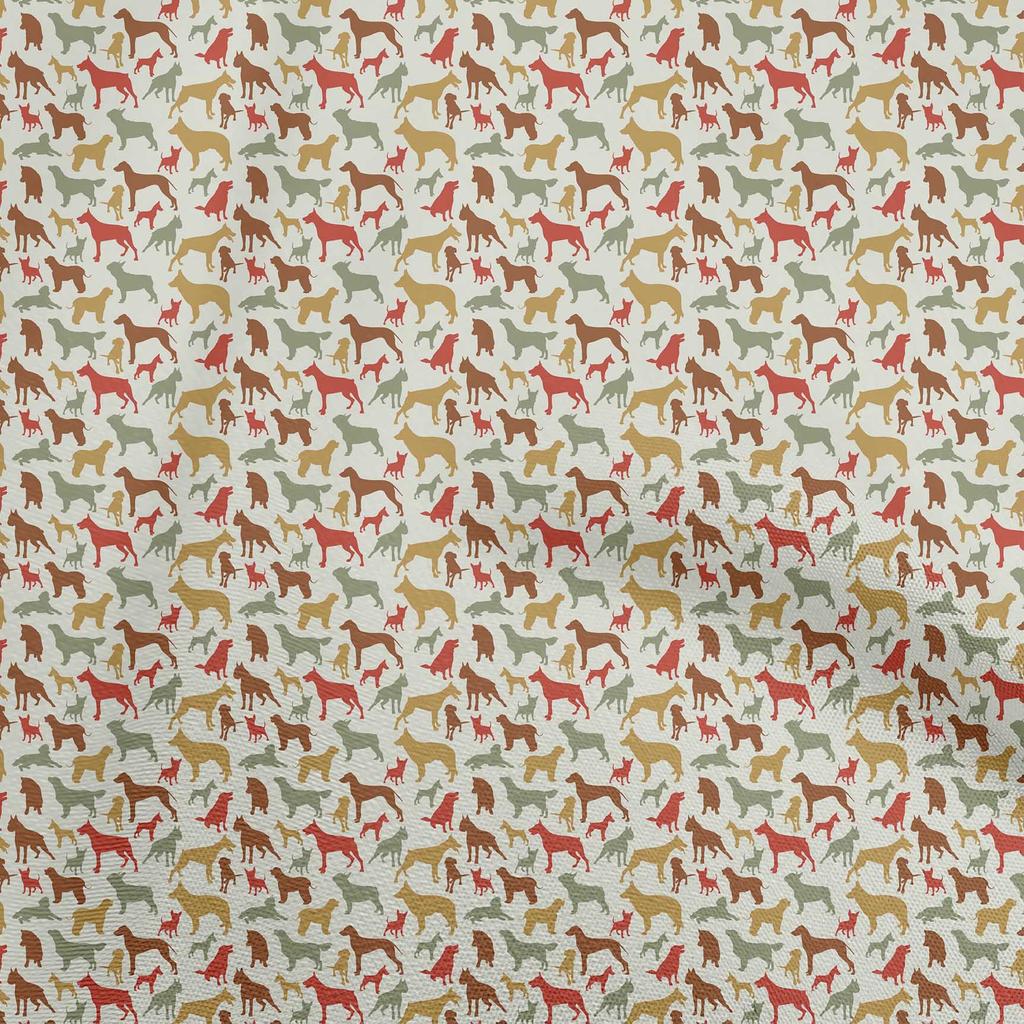 oneOone Georgette Viscose Blue Fabric Floral & Puppies Fabric For Sewing Printed Craft Fabric By The Yard 42 Inch