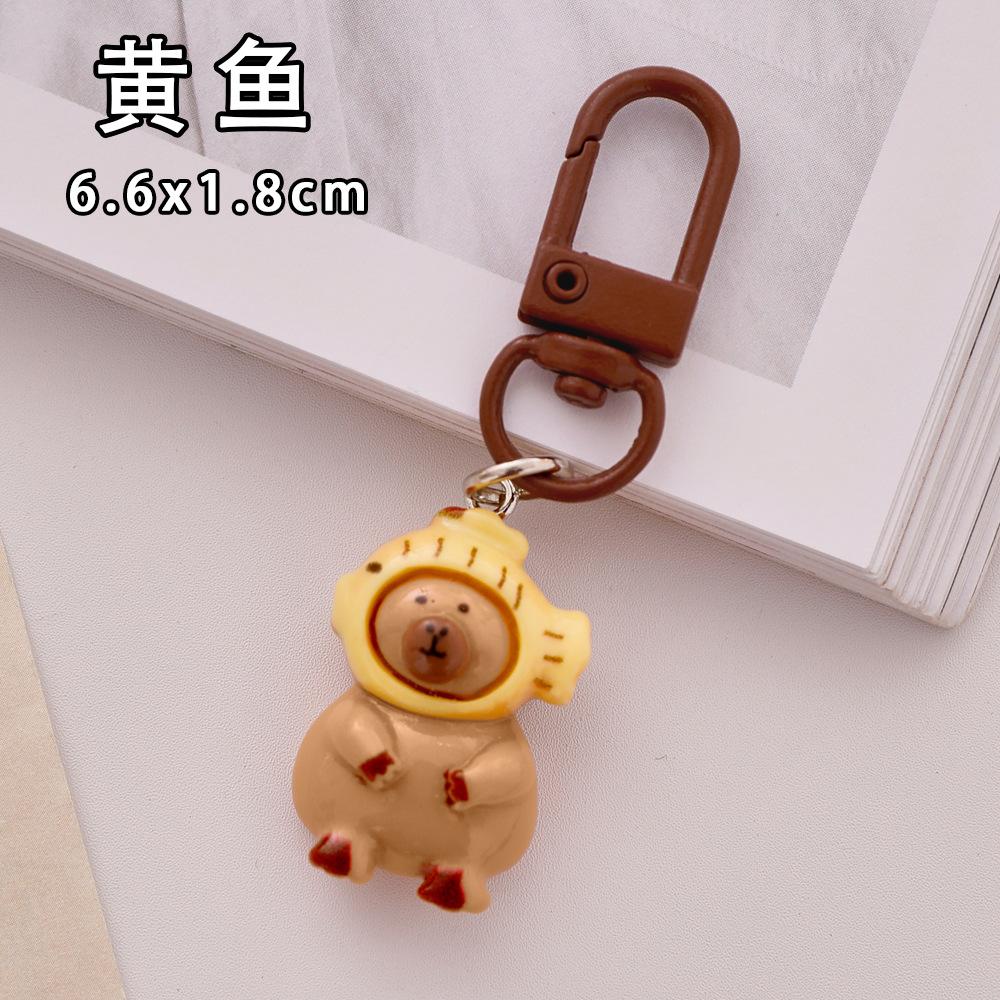 1-50pcs Kawaii Mini Capybara Keychains Cartoon Capybara Bright Bag Phone Keychains Cute Car Pendant Decoration Gift Keyring