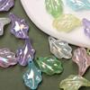 DIY Bracelet Accessories 10Pcs Acrylic Imitation Glaze Pendant Leaves Beads Jewelry Making UV Plated Color Creative