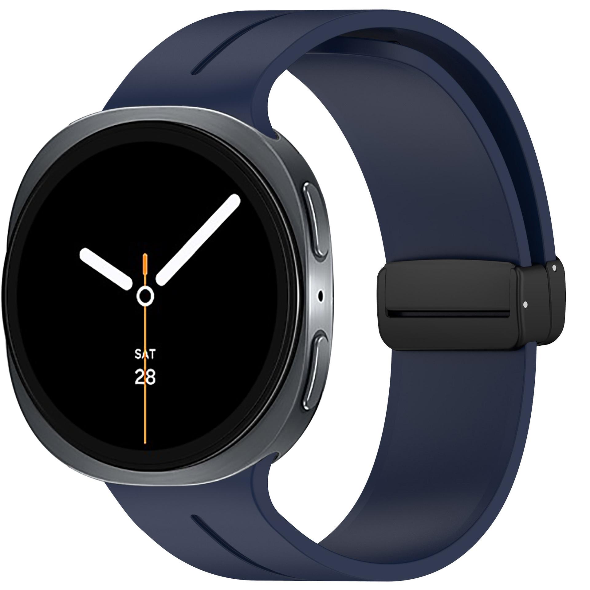 

Sport Silicone band For Samsung Galaxy watch 8 strap 44mm 40mm Accessories Magnetic Bracelet Correa Galaxy watch 8 classic 46mm Galaxy watch 8 44mm полуночно-синий