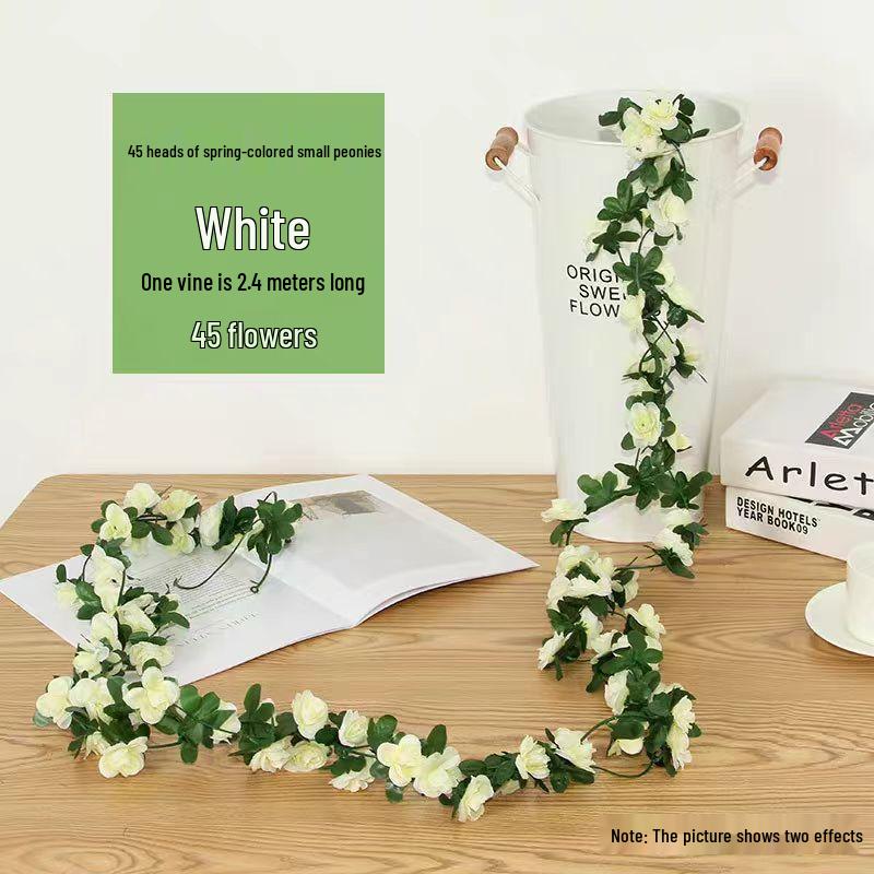 Artificial Rose Vine for Air Conditioning Pipe and Staircase Decoration