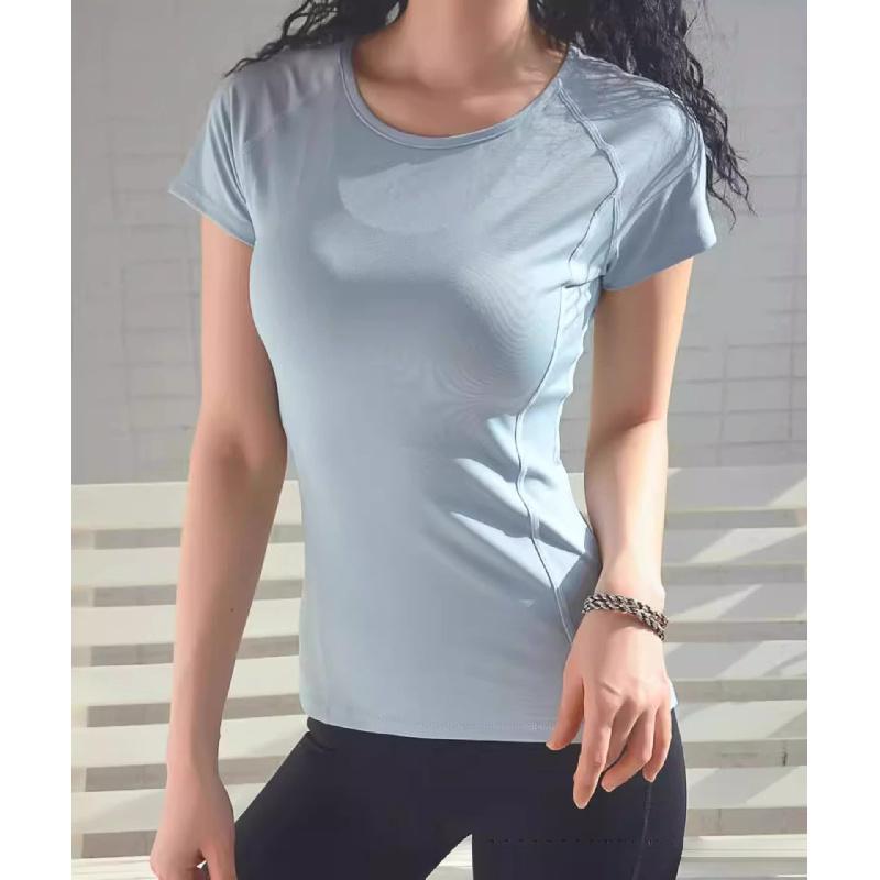 Nuova maglietta fitness ad asciugatura rapida da donna, T-shirt sportiva da corsa, abbigliamento da yoga attillato