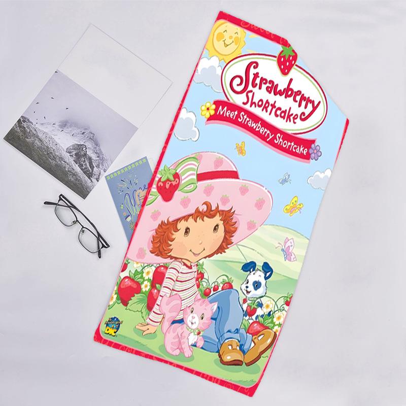 1pc Strawberry Princess3 Beach Towel, Beach and Seaside Swimming Pool Equipment, Fashion Pattern, Rectangular, Travel Essentials