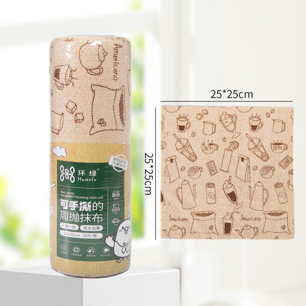 20Pcs/Roll Kitchen Microfiber Towel Super Absorbent Cleaning Cloths Cleaning Dishcloth Lazy Cloth