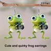 1 Pair Of Frog-Shaped Earrings, Acrylic Cartoon-Patterned Cute Earrings, Creatively Designed Animal Accessories