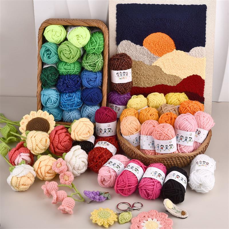 24pcs Soft Yarn Fine Quality Hand-Knitting Thread Soft Warm DIY Cotton Wool Threads For Handmade Knitting Crochet Yarn