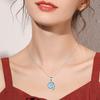 Boho Niedliche Tier Schnecke Spiral Design Anhänger Halskette Für Frauen Einlage Blaues Imitat Opal Halskette Hochzeitsparty Schmuck Geschenke