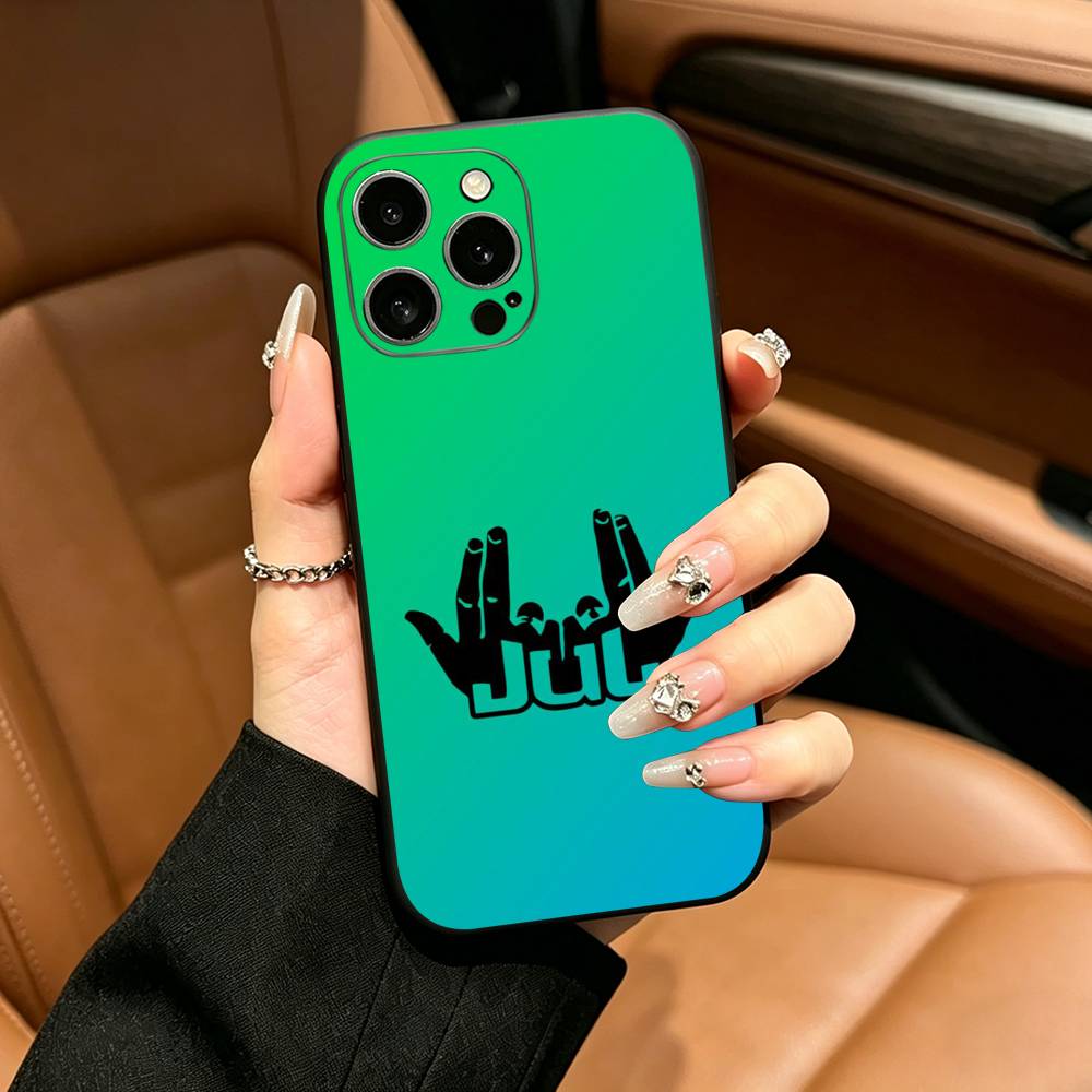 Singer Rapper J-JUL-ES Gesture Phone Case For iPhone 17,16,15,14,13,12,11 Pro Max,16Plus,XS Soft Black Cover