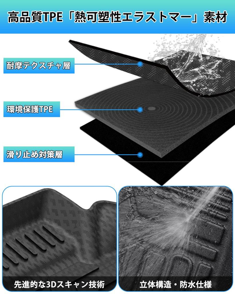 Cartist 3D Floor Mats for Toyota Hiace 200 Series Wide Body and 2004 and TPE Material Custom Design for First Easy Protective Car 3PSC Pattern (Models