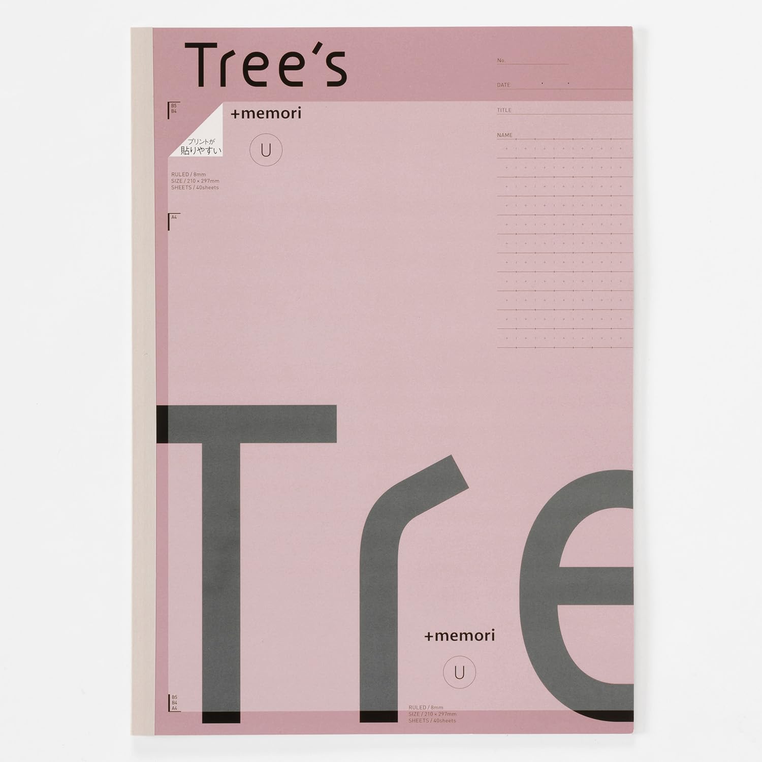 

Kyokuto Trees A4 P-Memory Notebook, U-Ruled, 40 Sheets, 10-Pack, TRPUA410T