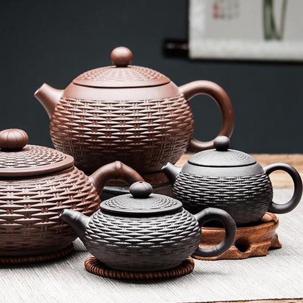 Purple Clay Teapot Handmade Bamboo Xishi Teapot Filter Large Teapot Ceramic Tea Set Single Household Teapot Set