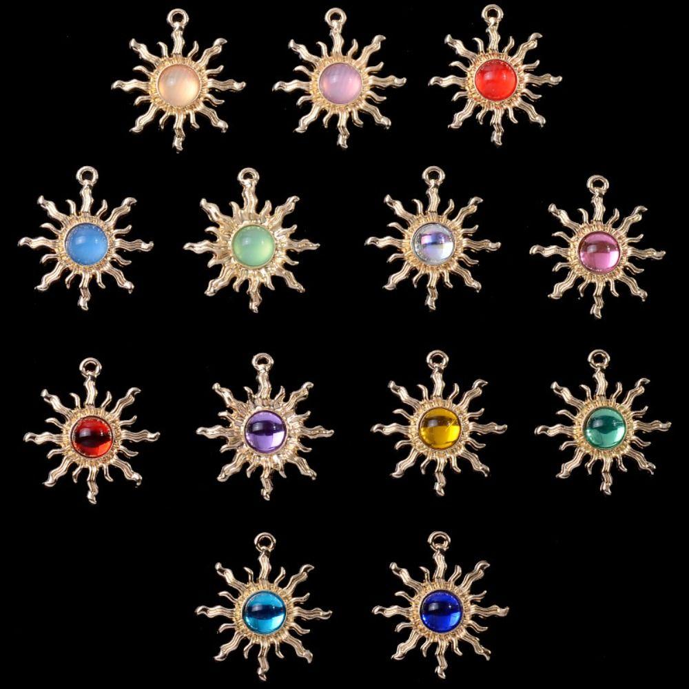 10 szt. DIY Rzemiosło Kamień Szlachetny Słońce Zawieszki Uroczy Kamień Szlachetny Wisiorek Akcesoria Jubilerskie Tworzenie Biżuterii