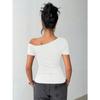 2025 Women's Elegant Simple Sloped Shoulder Top Women's T-Shirt