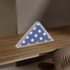 Lightweight Showcase Premium Clear Acrylic Flag Display Case - Modern Triangular Design, Fits 5x9.5In Flags, Wall / Table Mount