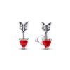 Sparkling Pearl Heart Hoop Earrings 925 Silver Bat Ghost Halloween Earrings Luxury Women Fine Jewelry Gift