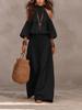 Damen schulterfreies Oberteil und Hose Set Lässig Elastische Taille Weite Hosen Boho Resort Kleidung Zweiteiliges Outfit