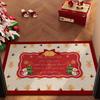 Christmas Loop Pile Non-slip Doormat: Wear-resistant, Cuttable, Ideal for Home Entrances