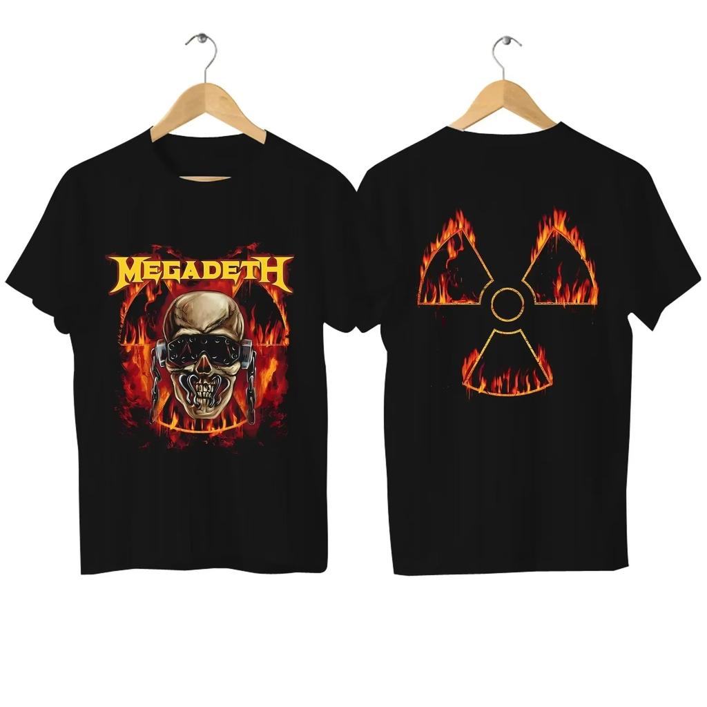 Megadeths T-shirt Casual Vlammende Vic Mannen Vrouwen T-shirt Grafisch Oversized Streetwear Sport Tops Ademend Comfortabel Streetwear