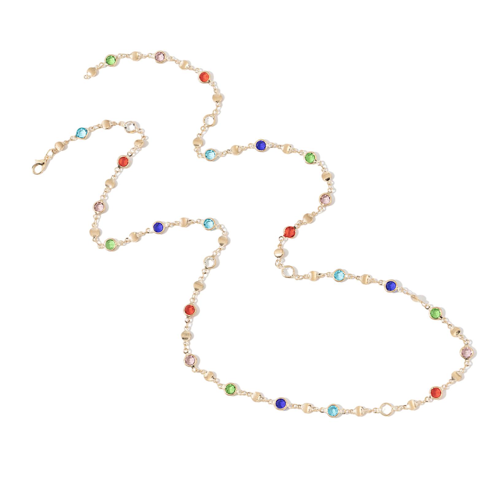 

Красочное стеклянное ожерелье Женское металлическое ожерелье-цепочка на ключицу Вечерние украшения Модные украшения для тела Металлическая текстура для любого случая 1 золотой