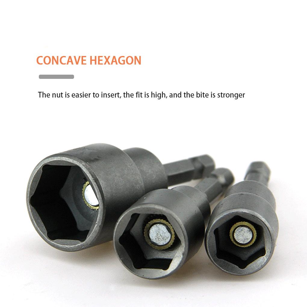 2pcs Nut Driver Bit Hexagon Socket and Shank Quick-release Nut Setter Driver Drill Bit Set