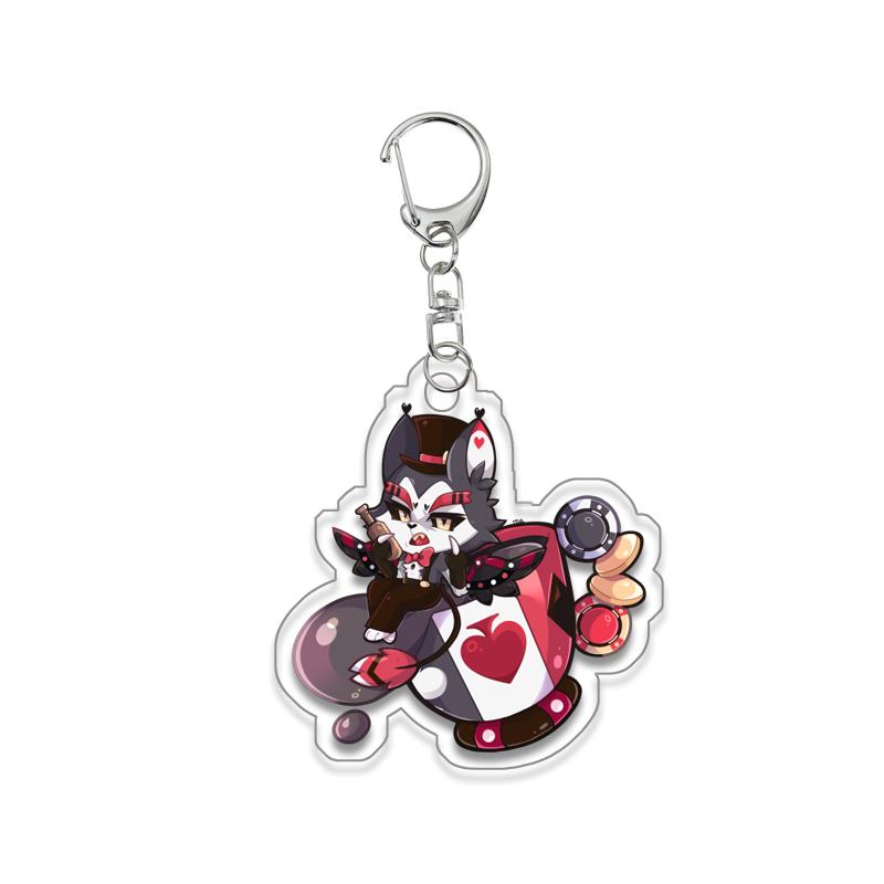 

Acrylic Keychain for Hazbin Hotel Charlie Morningstar Alastor Vaggie Angel Dust Key Ring Backpack Pendant Decoration Gift