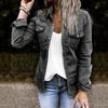 European American Women Medium Long Style Fashion Denim Jacket