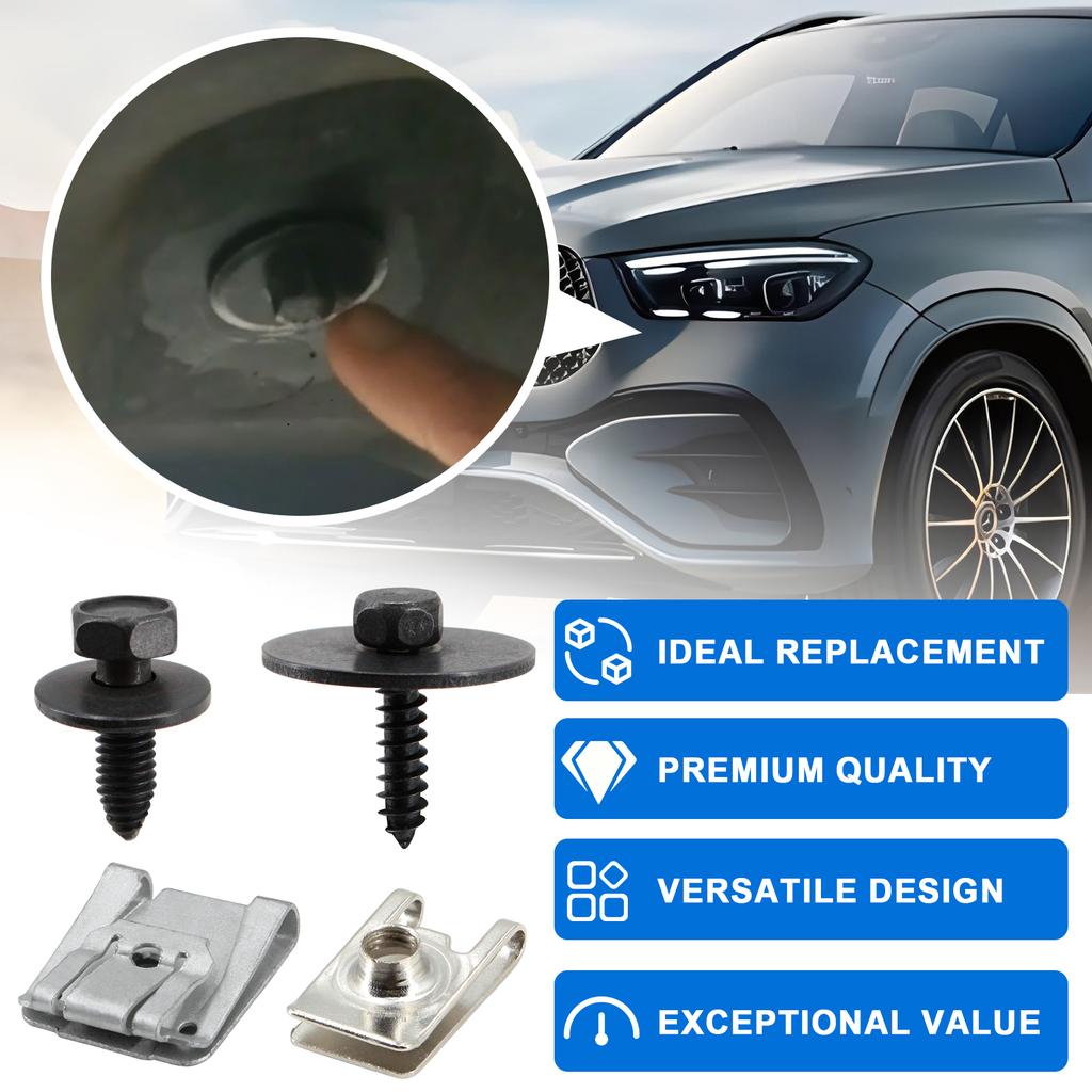 24Pcs Car Engine Undertray Fixing Clips Screws for Mercedes-Benz E-Class C-Class W203 W204 W211 Under Cover Rivet Fasteners