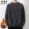 JEEP SPIRIT Men's Winter Fleece-Lined Round Neck Sweater