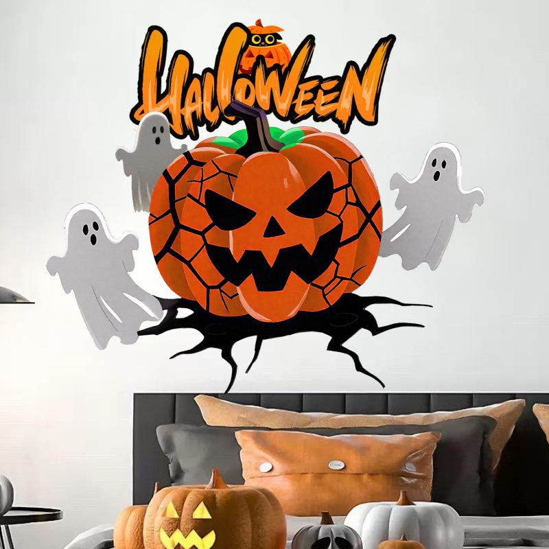 E-commerce Halloween Scary Face Pumpkin Self-Adhesive Stickers
