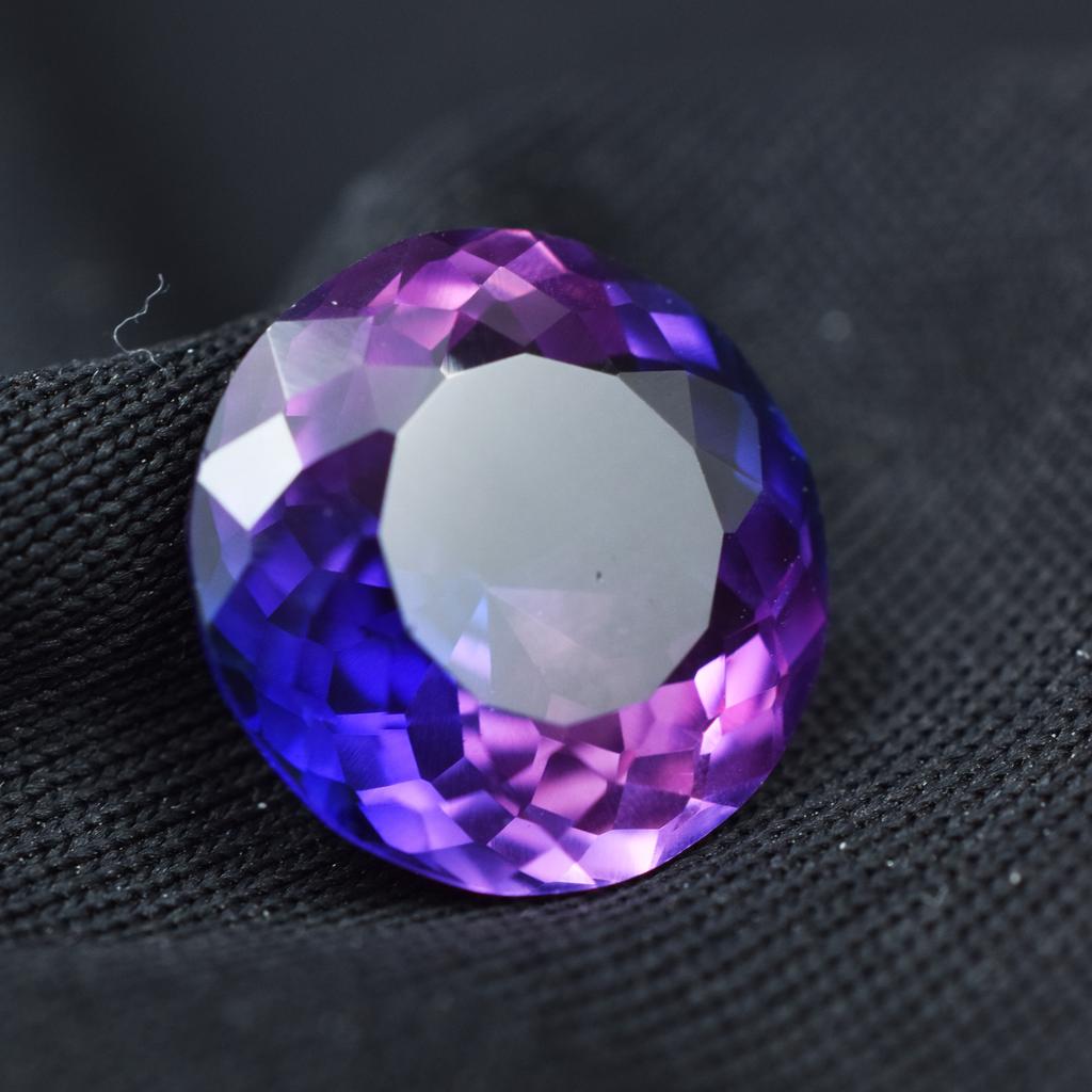 Natural Purple Tanzanite Loose Gemstone 9.84 ct Round Cut for Jewelry Making and Gem Collections
