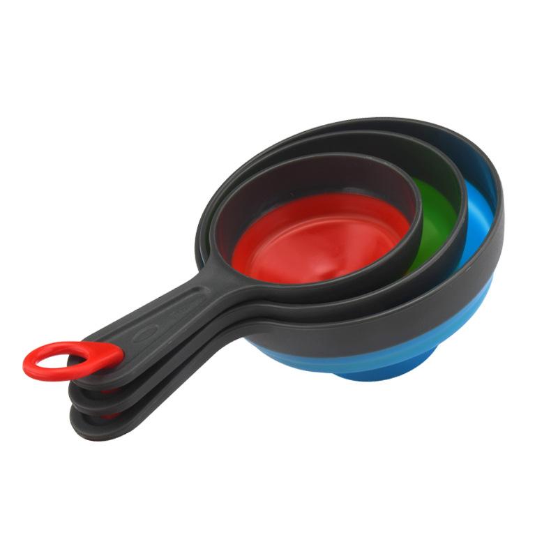 

Большой маленький набор из 3 воронок, мини-воронки для пищевых продуктов для использования на кухне, силиконовая складная воронка, воронка с широким горлом для консервных банок Мейсона, джема 3pcs разноцветный