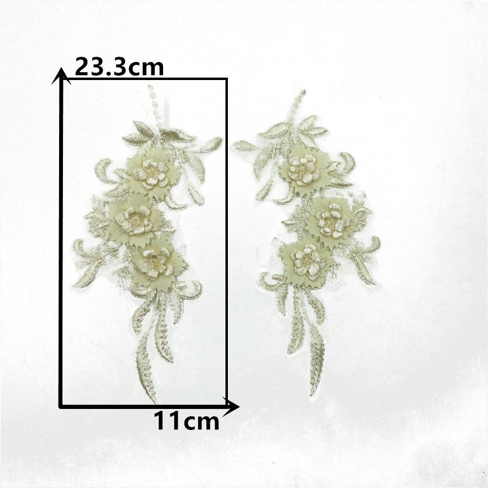 Wedding Dress Pair Flower Multi-Color Collar Three-Dimensional Embroidery Hollow Lace Decoration Sewing Clothes Accessories