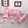 Mini Fitness Equipment Dollhouse Simulation Gym Treadmill Dumbbell Weight Lifting Machine Model Decor 1/12 Doll House Accessory