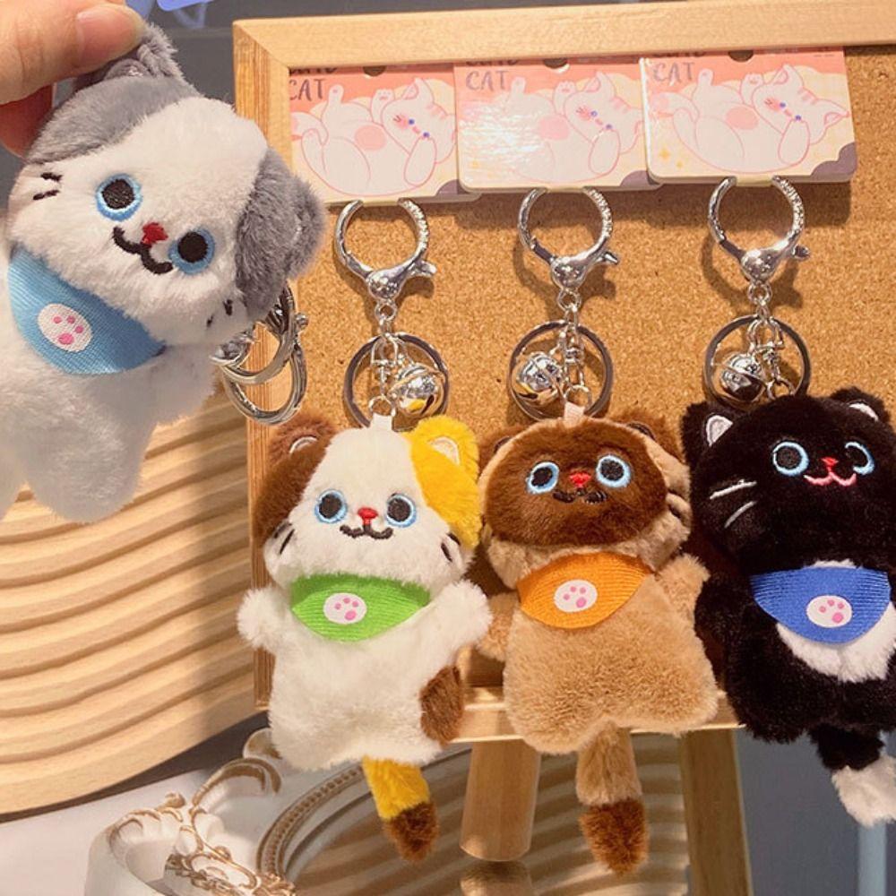 Cute Cat Plush Doll Keychain Soft Animal Keychain Plush Cat Pendant Girl Birthday Gift