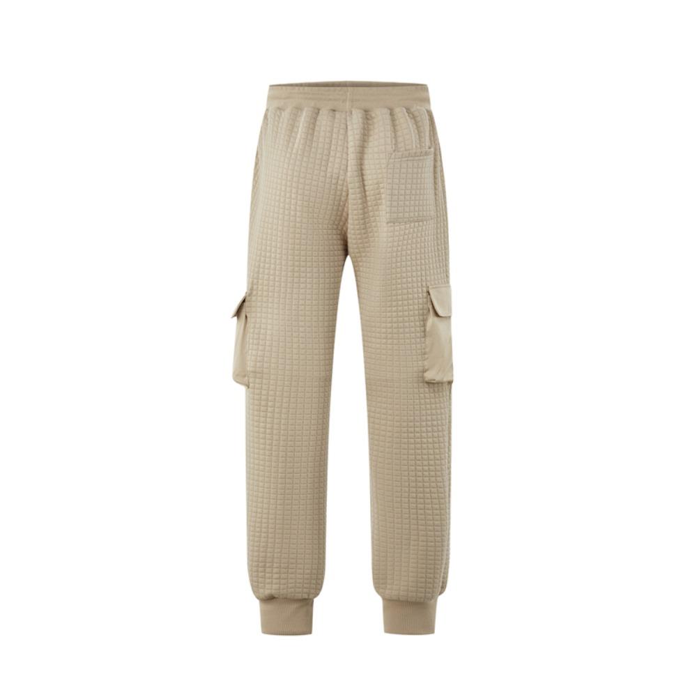 New Men's Sports Thick Multi Pocket Jacquard Small Square Casual Work Pants Men Clothing Streetwear Men Cargo Pants