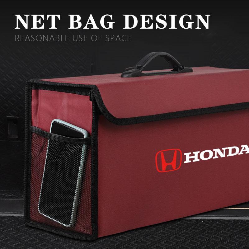 Car Trunk Organizer Box Large Capacity Auto Storage Bag Tools For Honda Pilot Odyssey Civic HR-V Prologue ZR-V Passport Fit Free