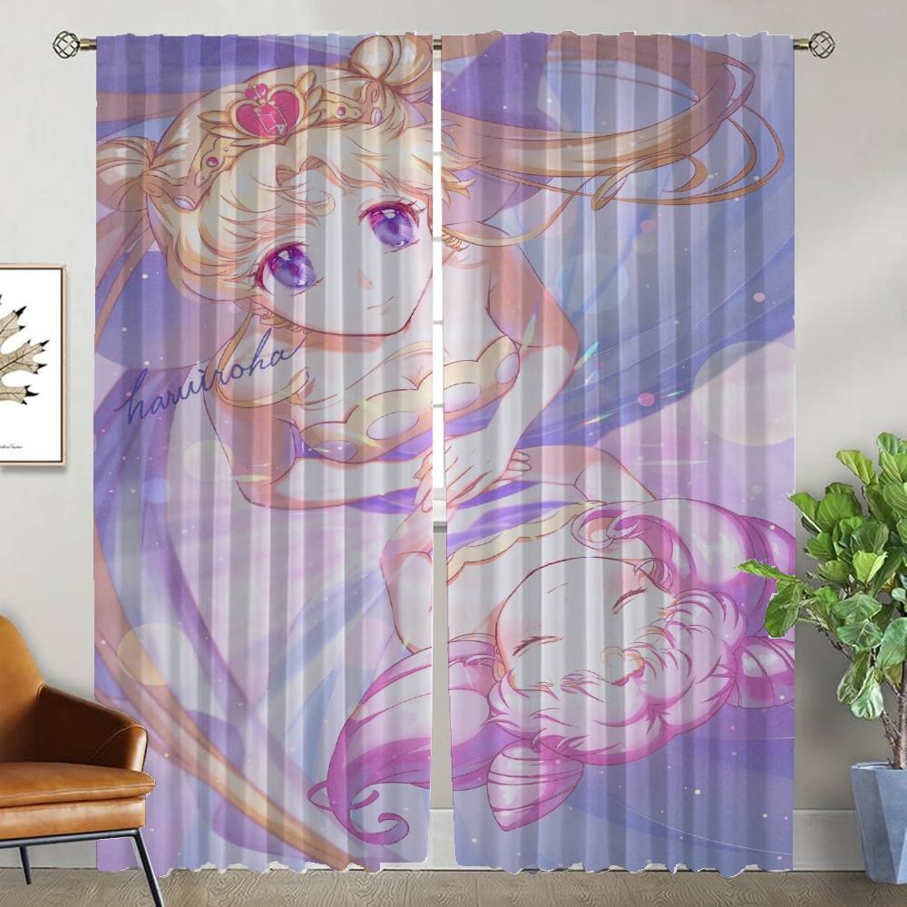 

Chibiusa Tulle for Bedroom Curtains for Living Room Curtain Home Interior Curtains 2 Pieces Partition Shades Kitchen Blackout W50xH70cmx2pcs-CL