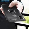 KEYSION Ring Holder Phone Case For Xiaomi Mi A2 Magnetic Car Stand Soft Silicone Matte Back Cover