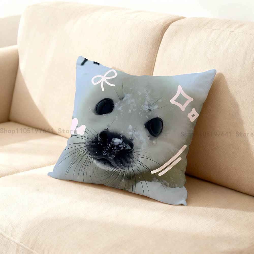 Seal Animal Cute Pillow Case Cushion Cover Home Decor Birthday Gift Pillowcover