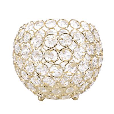 Portacandele in cristallo per decorazioni da matrimonio, centrotavola (Oro Diametro 15cm)