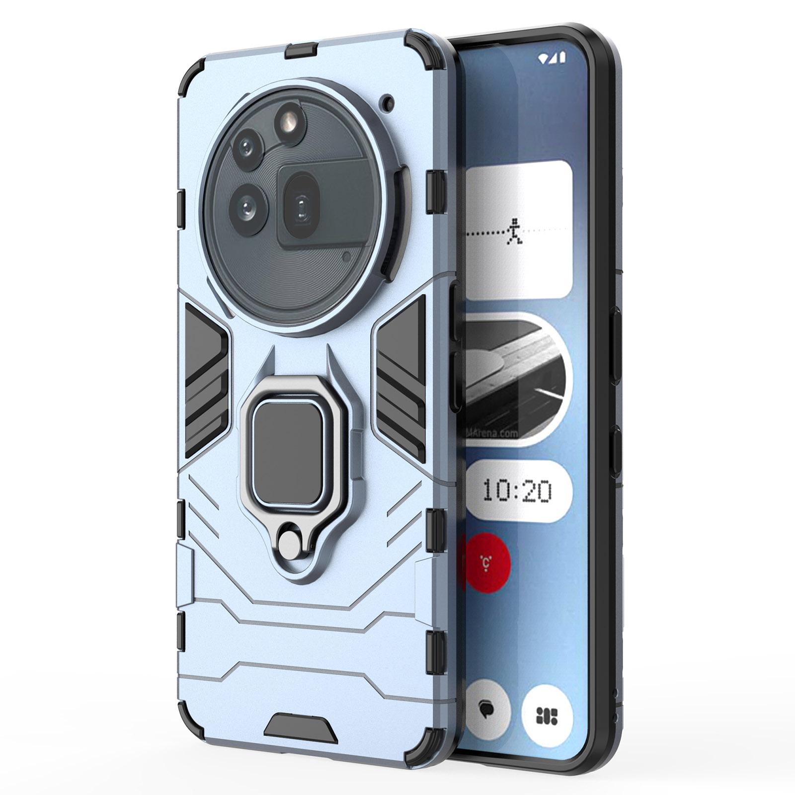 

For Nothing Phone (3a) Pro Case PC+TPU Protective Phone Cover with Ring Kickstand Blue